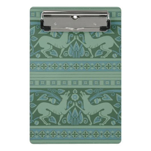 Art Deco Nouveau Hond Natuur Dierenpatroon Mini Klembord (Voorkant)