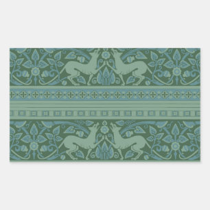 Art Deco Nouveau Hond Natuur Dierenpatroon Rechthoekige Sticker