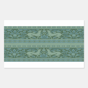 Art Deco Nouveau Hond Natuur Dierenpatroon Rechthoekige Sticker