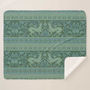 Art Deco Nouveau Hond Natuur Dierenpatroon Sherpa Deken