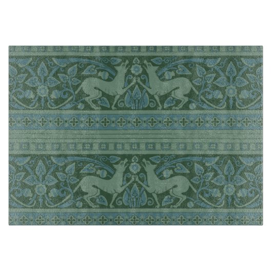 Art Deco Nouveau Hond Natuur Dierenpatroon Snijplank (Voorkant)