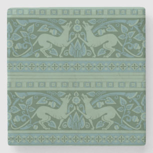 Art Deco Nouveau Hond Natuur Dierenpatroon Stenen Onderzetter