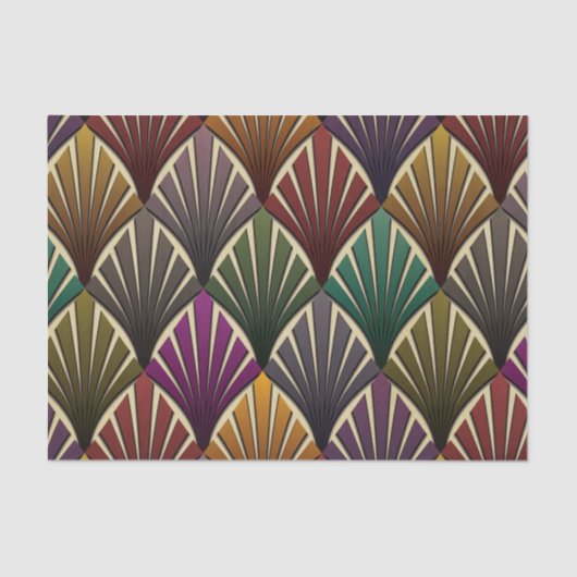 art deco, nouveau, hunter green, marineblauw, geel tissuepapier (Voorkant)