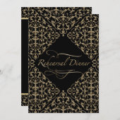 Art Deco Nouveau Lace Damask Golden Kaart (Voorkant / Achterkant)