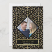 Art Deco Nouveau Lace Damask Golden Kaart (Voorkant)