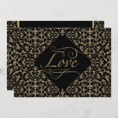 Art Deco Nouveau Lace Damask Golden Kaart (Voorkant / Achterkant)