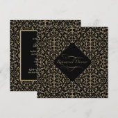 Art Deco Nouveau Lace Damask Golden Kaart (Voorkant / Achterkant)