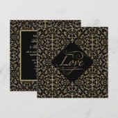 Art Deco Nouveau Lace Damask Golden Kaart (Voorkant / Achterkant)