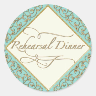 Art Deco Nouveau Lace Damask Golden Ronde Sticker