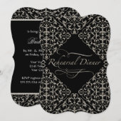 Art Deco Nouveau Lace Faux Silver Calligraphy Kaart (Voorkant / Achterkant)