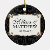 Art Deco Nouveau Lace in Gold Kijk op maat Keramisch Ornament (Voorkant)