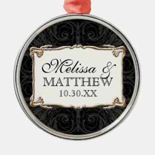 Art Deco Nouveau Lace in Gold Kijk op maat Metalen Ornament