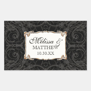 Art Deco Nouveau Lace in Gold Kijk op maat Rechthoekige Sticker