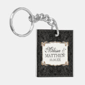 Art Deco Nouveau Lace in Gold Kijk op maat Sleutelhanger (Voorkant Links)