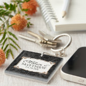 Art Deco Nouveau Lace in Gold Kijk op maat Sleutelhanger (Voorkant Rechts)