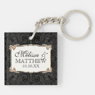 Art Deco Nouveau Lace in Gold Kijk op maat Sleutelhanger