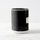 Art Deco Nouveau Lace in Gold Kijk op maat Tweekleurige Koffiemok (Center)