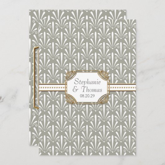 Art Deco Nouveau Modern Fan Shell Pattern Kaart (Voorkant / Achterkant)