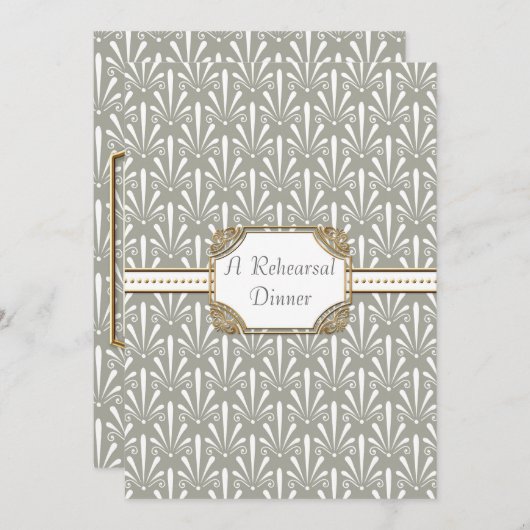 Art Deco Nouveau Modern Fan Shell Pattern Kaart (Voorkant / Achterkant)