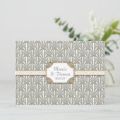 Art Deco Nouveau Modern Fan Shell Pattern Kaart (Staand voorkant)