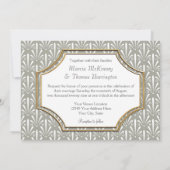 Art Deco Nouveau Modern Fan Shell Pattern Kaart (Achterkant)