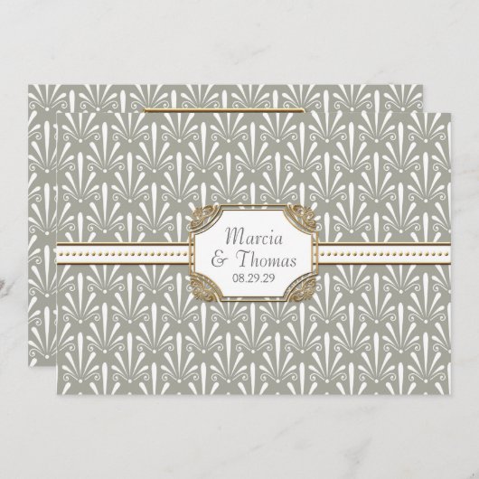 Art Deco Nouveau Modern Fan Shell Pattern Kaart (Voorkant / Achterkant)