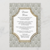 Art Deco Nouveau Modern Fan Shell Pattern Menu (Achterkant)