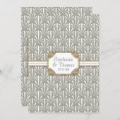 Art Deco Nouveau Modern Fan Shell Pattern Menu (Voorkant / Achterkant)