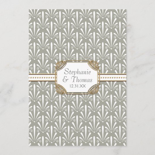 Art Deco Nouveau Modern Fan Shell Pattern Menu (Voorkant)