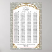 Art Deco Nouveau Modern Fan Shell Pattern Poster (Voorkant)