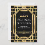 Art Deco Nouveau Murder Mystery Party Goud Zwart Kaart<br><div class="desc">Personaliseer deze art deco Great Gatsby brullende 20s thema moord mystery party uitnodiging gemakkelijk en snel, druk op de knop aanpassen om de stijl en plaatsing van de tekst verder te herschikken en op te maken. Met een chique art deco lijst en zwart en goud kleurenschema. Overeenkomende objecten beschikbaar in...</div>