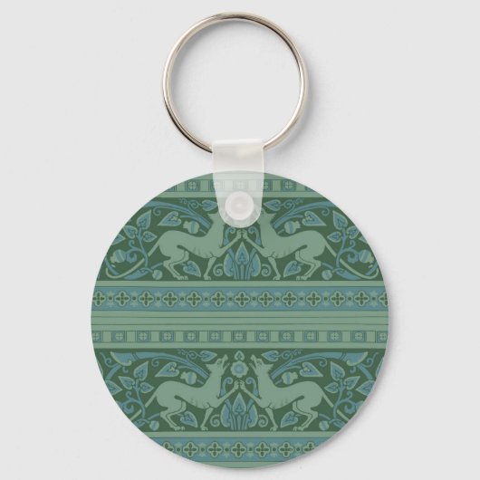 Art Deco Nouveau Natuur Botanisch Antiek Sleutelhanger (Voorkant)