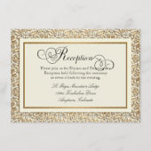 Art Deco Nouveau Nepgoud Bloemendamask Kanten Informatiekaartje (Voorkant)