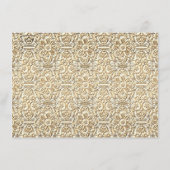 Art Deco Nouveau Nepgoud Bloemendamask Kanten Informatiekaartje (Achterkant)