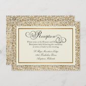 Art Deco Nouveau Nepgoud Bloemendamask Kanten Informatiekaartje (Voorkant / Achterkant)