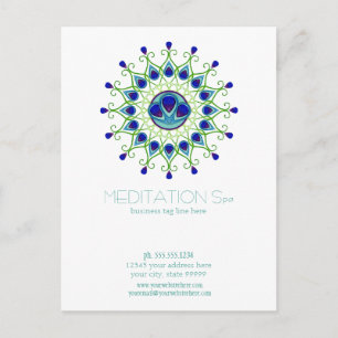 Art Deco Nouveau Peacock Feather Moderne Business Briefkaart