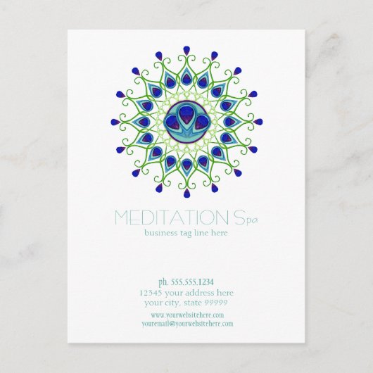 Art Deco Nouveau Peacock Feather Moderne Business Briefkaart (Voorkant)