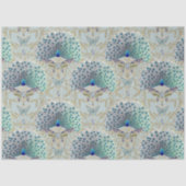 Art Deco Nouveau Peacock Vlinder Blauw Decoupage Tissuepapier (Voorkant)