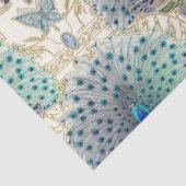 Art Deco Nouveau Peacock Vlinder Goud Decoupage Tissuepapier (Detail)
