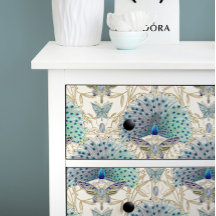 Art Deco Nouveau Peacock Vlinder Goud Decoupage