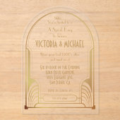 Art Deco Nouveau Speak Easy Party Gold & Black Acryl Uitnodigingen (Voorkant)