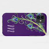 Art Deco Nouveau Style Peacock Feathers Swirl Case-Mate iPhone Case (Achterkant (horizontaal))