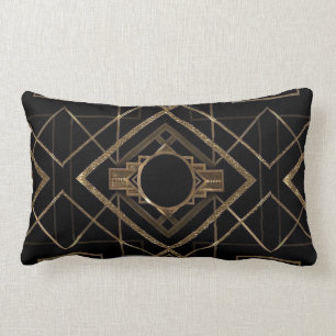 Art deco, nouveau, vintage, elegante zwarte, kussen