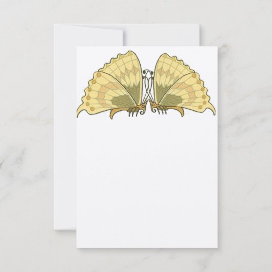 Art Deco Nouveau Vlinderrespons RSVP-kaart RSVP Kaartje (Achterkant)
