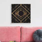 Art deco, nouveau, , zwart, goud, chic, elegant, canvas afdruk (Insitu (Woonkamer))