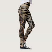 Art deco, nouveau, , zwart, goud, chic, elegant, leggings (Rechts)