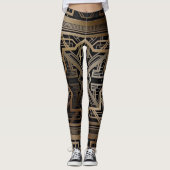 Art deco, nouveau, , zwart, goud, chic, elegant, leggings (Voorkant)