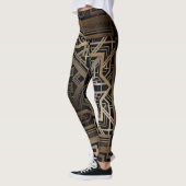 Art deco, nouveau, , zwart, goud, chic, elegant, leggings (Links)