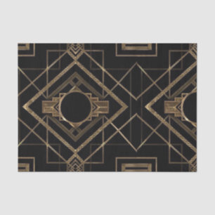 Art deco, nouveau, , zwart, goud, chic, elegant, tissuepapier