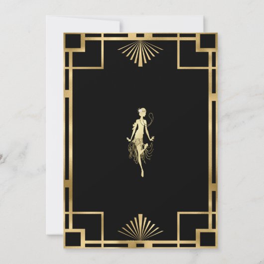 Art Deco Nouveu Gatsby Roaring Twenties Verjaardag Bedankkaart (Achterkant)